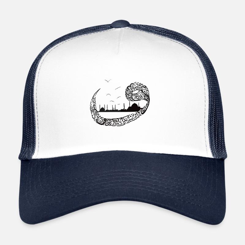 Style de calligraphie arabe | Calligraphe arabe - Casquette trucker  - blanc/marine