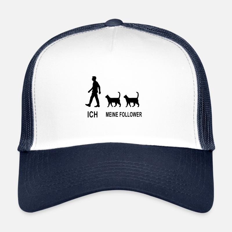 Ich Meine Follower Katze Katzenfreund - Trucker Cap - Weiß/Navy