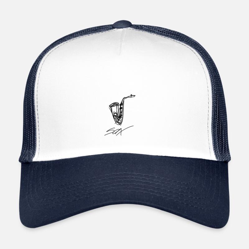 Saxophon - Trucker Cap - Weiß/Navy