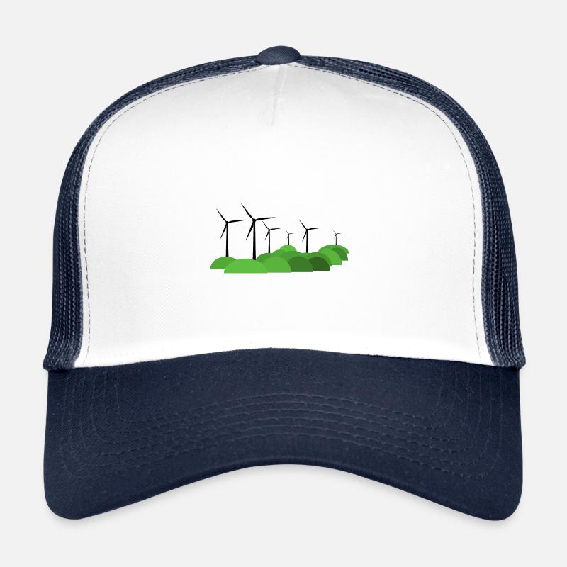 Éolien - Casquette trucker  - blanc/marine