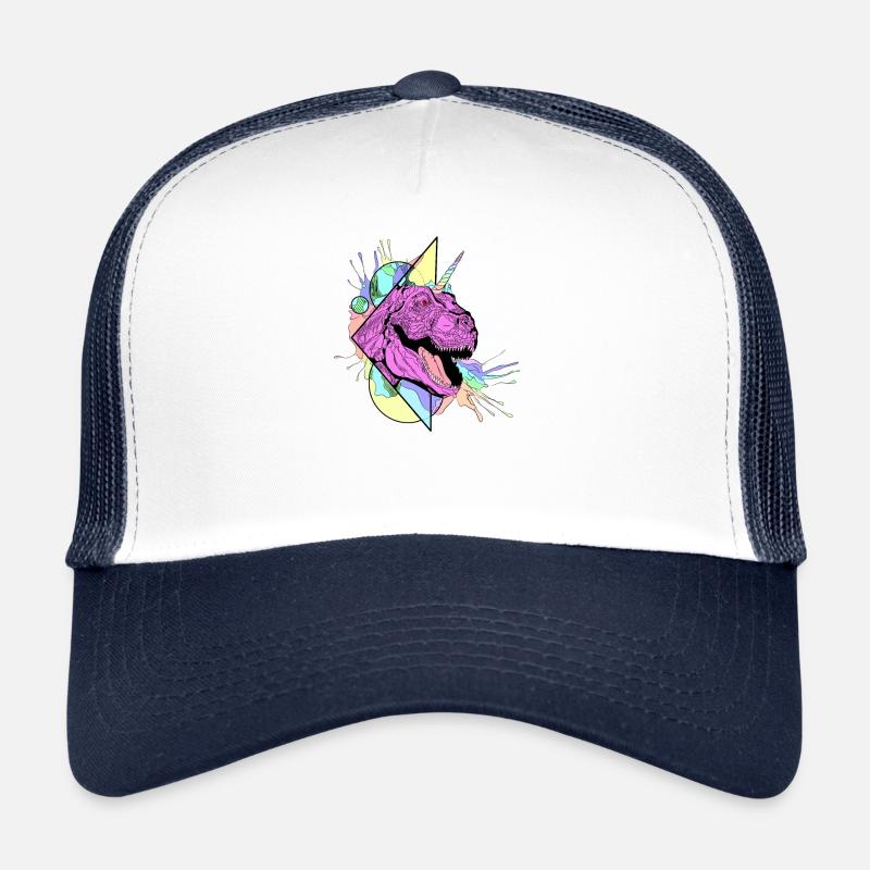 Dinosaur Pink Unicorn - Trucker Cap - white/navy