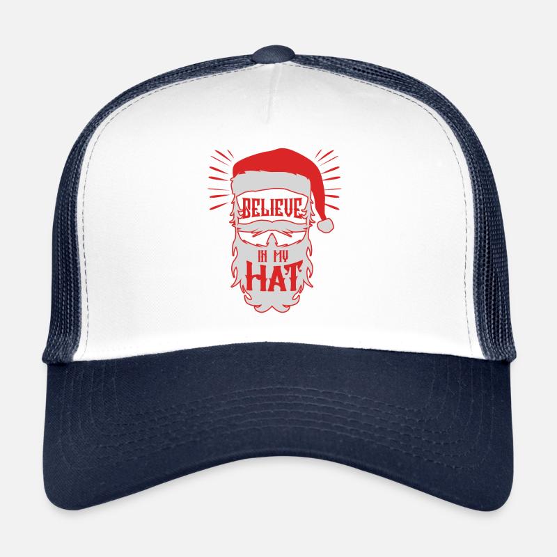 Don de bonnet de Noel Nikolasumütze - Casquette trucker  - blanc/marine