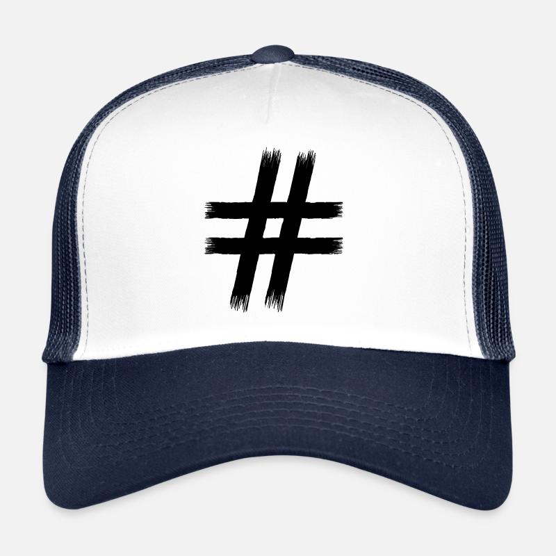 Hashtag - Casquette trucker  - blanc/marine