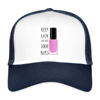 Bleib locker und lakier deine Nägel - Trucker Cap - Weiß/Navy - Vorne