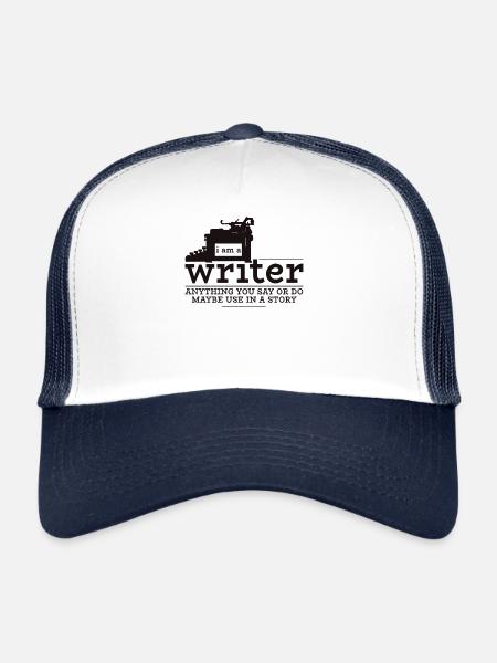 Writer Author Writer Writing Gift - Trucker Cap - white/navy - Front