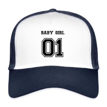 Idée de partenaire pour le maillot cadeau fille numéro 01 numéro 1 - Casquette trucker  - blanc/marine - Devant
