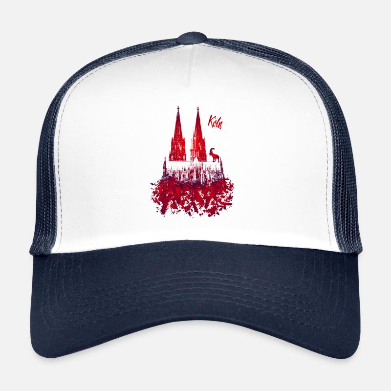 Cologne Cathedral - Trucker Cap - white/navy