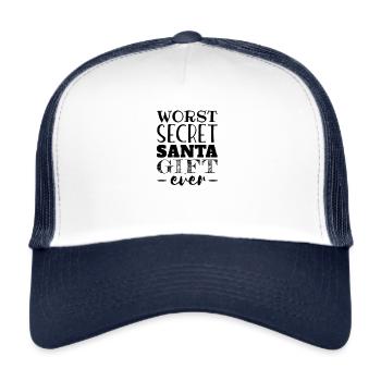 Worst Secret Santa Gift Ever Funny Christmas - Trucker Cap - white/navy - Front
