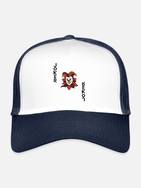 Carte de Jeu Joker Poker Carte Carte Cadeau - Casquette trucker  - blanc/marine - Devant