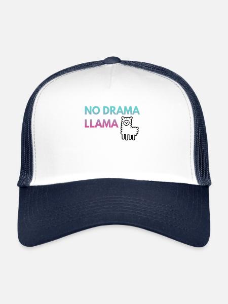NO DRAMA LLAMA - No drama Lama - Trucker Cap - white/navy - Front