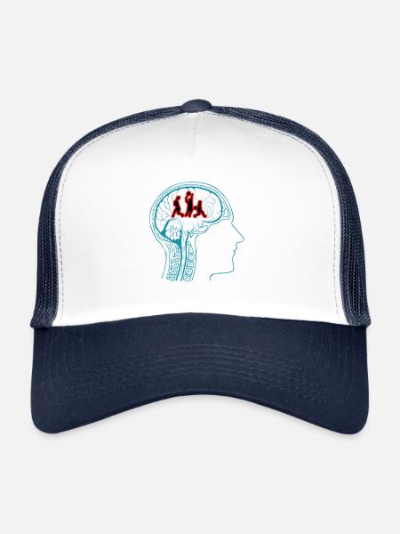 Le tennis dans la tête cadeau de chemise pour les joueurs de tennis - Casquette trucker  - blanc/marine - Devant