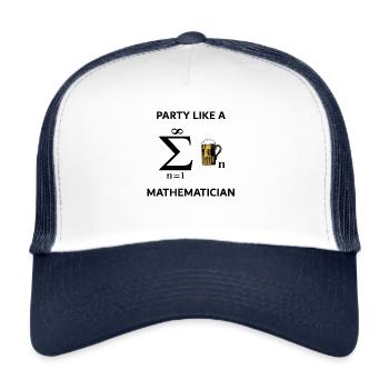 Mathe Bier Science T-Shirt Nerd Geschenk Idee - Trucker Cap - Weiß/Navy - Vorne