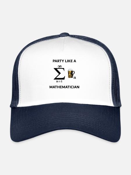 Mathe Bier Science T-Shirt Nerd Geschenk Idee - Trucker Cap - Weiß/Navy - Vorne