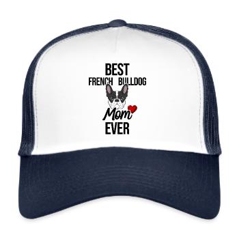 français bouledogue maman mignon maman cadeau - Casquette trucker  - blanc/marine - Devant