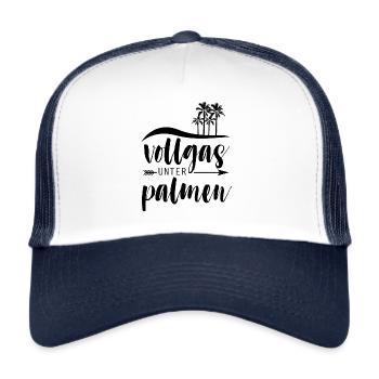 Full throttle under the palms - Trucker Cap - white/navy - Front