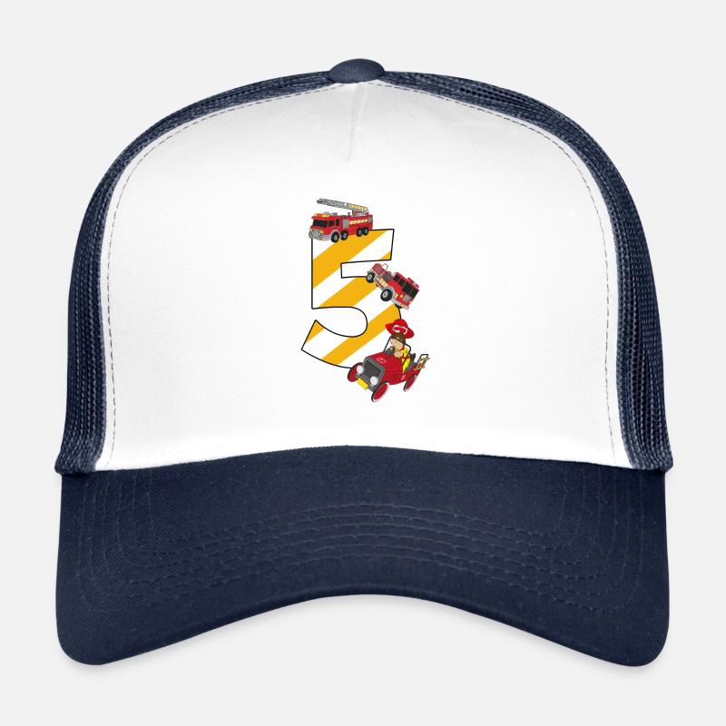 Birthday 5 years fire brigade, fire engine Trucker Cap