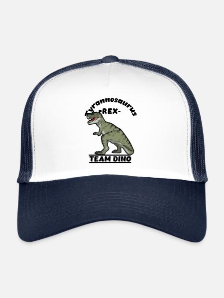 Équipe Dino T Rex Idée Dino Dinosaur - Casquette trucker  - blanc/marine - Devant
