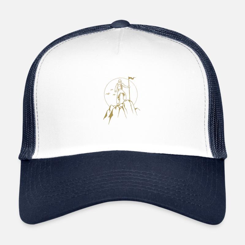 Tee-shirt sommet montagne - Casquette trucker  - blanc/marine