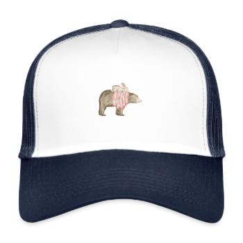 Lapins mignons portent des amis aquarelle aquarelle - Casquette trucker  - blanc/marine - Devant