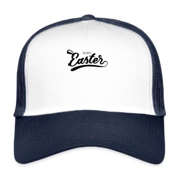Joyeuses Pâques Pâques Lapin Oeuf de Pâques Pâques Pâques - Casquette trucker  - blanc/marine - Devant