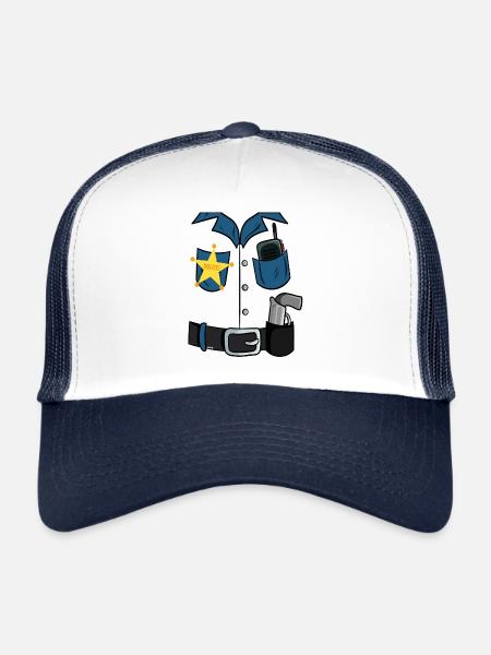 Politzei Costume Halloween Carnival Carnival - Trucker Cap - white/navy - Front