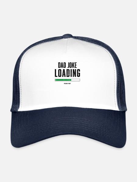 Dad Joke Loading, Father's Day Gift For Him - Trucker Cap - white/navy - Front