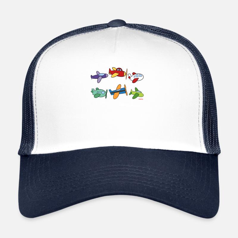 Fulgzeug airplane pilot - Trucker Cap - white/navy