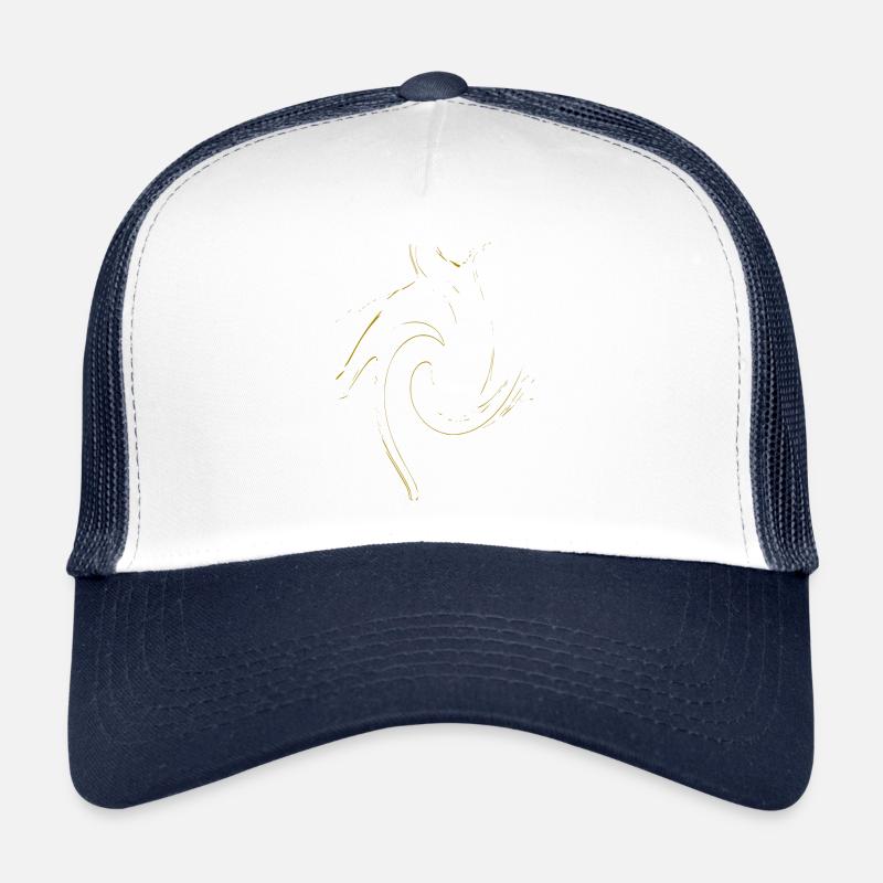 Welle gold - Trucker Cap - Weiß/Navy