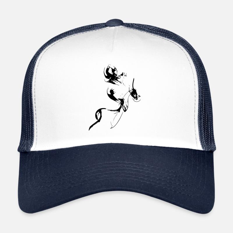 Gouttes de couleur - ligne / noir Casquette trucker 