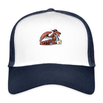 Grand dragon diabolique aime la glace - Casquette trucker  - blanc/marine - Devant
