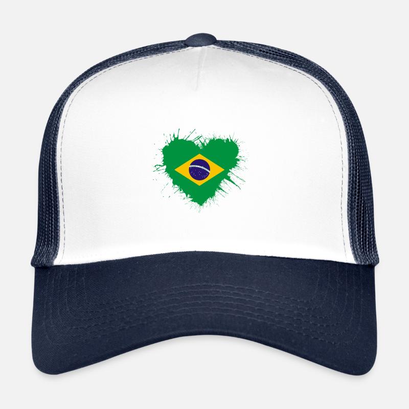Brasilien Herz Flagge Trucker Cap
