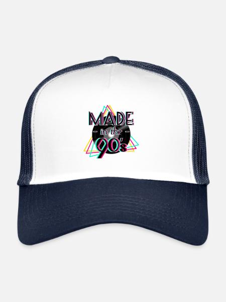 Années 90 - Casquette trucker  - blanc/marine - Devant