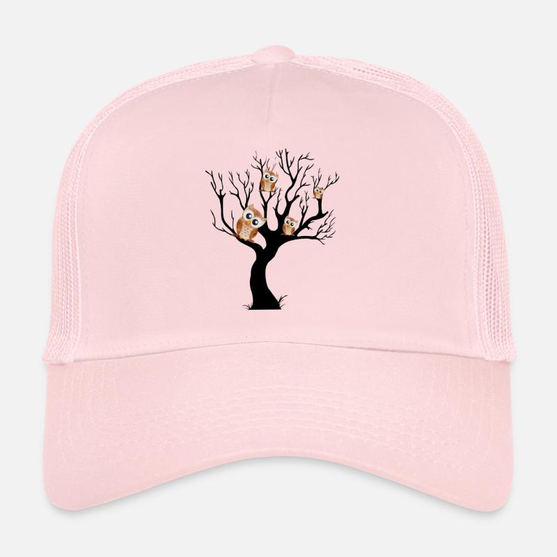 Chouette noctambule sur arbre Casquette trucker 