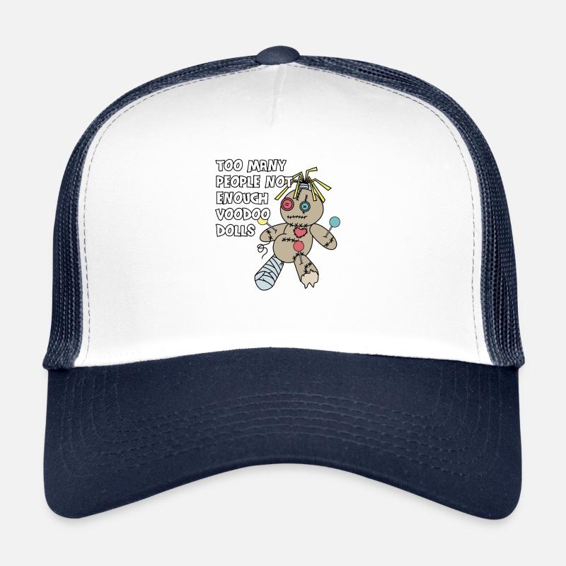 Halloween Voodoo Doll Witch Costume - Trucker Cap - Weiß/Navy