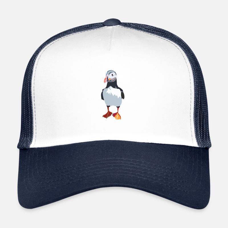 Diver penguin puffin - puffin - Trucker Cap - white/navy