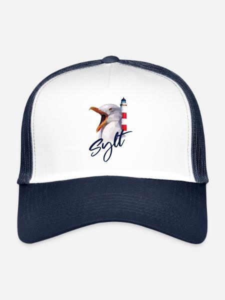 Sylt Westerland North Sea island gift - Trucker Cap - white/navy - Front