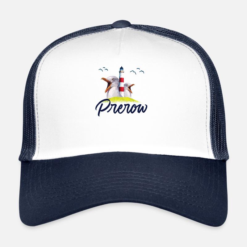Cadeau de phare de mouette de vacances de mer Baltique de Prerow Casquette trucker 