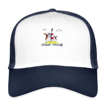 Graal Müritz Ostsee Ostseeküste Geschenk - Trucker Cap - Weiß/Navy - Vorne