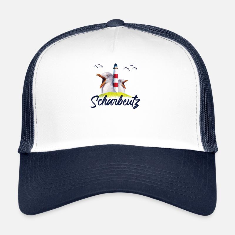 Scharbeutz Strand Ostseeküste Souvenir Geschenk - Trucker Cap - Weiß/Navy
