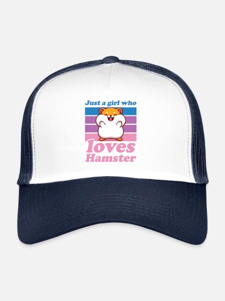 Hamster hamster goldhamster maman cadeau - Casquette trucker  - blanc/marine - Devant