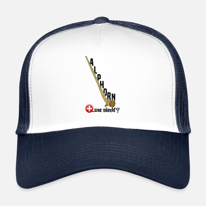 Alphorn Switzerland was söscht - Trucker Cap - white/navy
