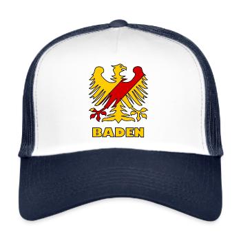 Das Badnerland - Trucker Cap - Weiß/Navy - Vorne