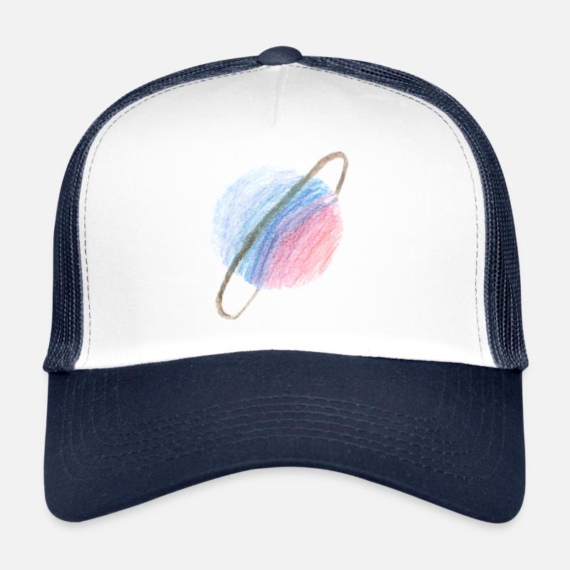 Planète bleu-violet - Casquette trucker  - blanc/marine