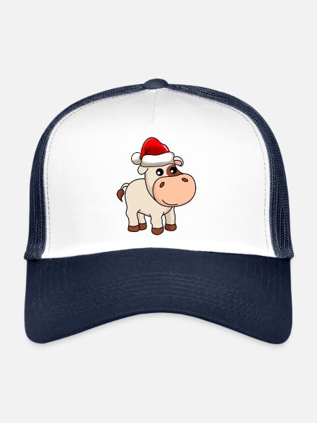 Cow Comic Christmas - Trucker Cap - white/navy - Front