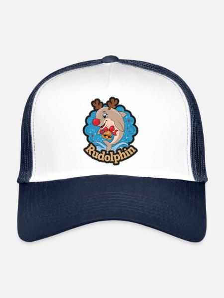 Rudolph Renne Dauphin Noël Rudolphin - Casquette trucker  - blanc/marine - Devant