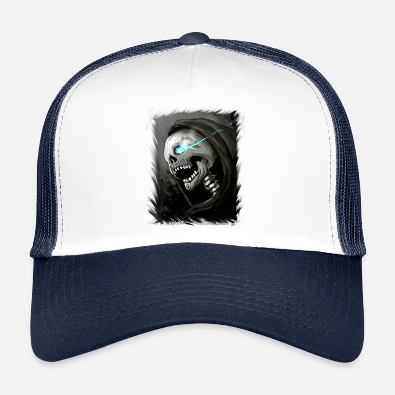 Totenkopf Halloween Tot Grim Reaper Sensenmann Trucker Cap