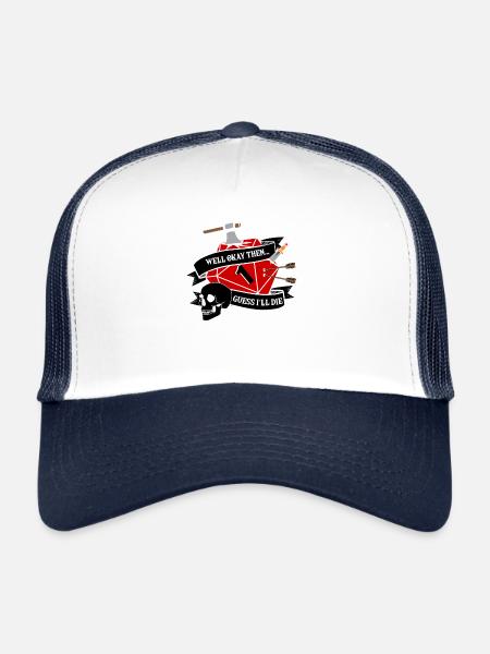 Gamer RPG Dungeon Cube Tabletop Funny Gift - Trucker Cap - white/navy