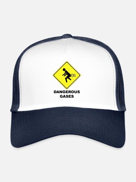 Signes drôles de gaz dangereux - Casquette trucker  - blanc/marine - Devant