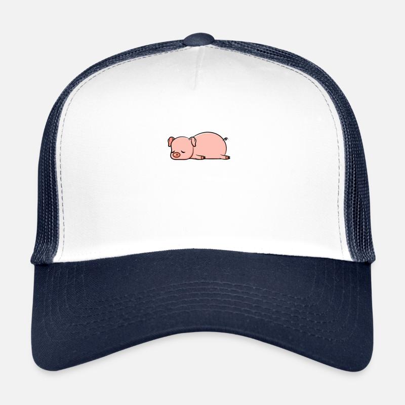 Tired pig. Gift cute cute. Trucker Cap