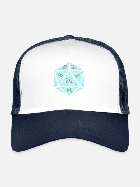 Gamer Dice Dungeon RPG Tabletop Funny Gifts - Trucker Cap - white/navy - Front